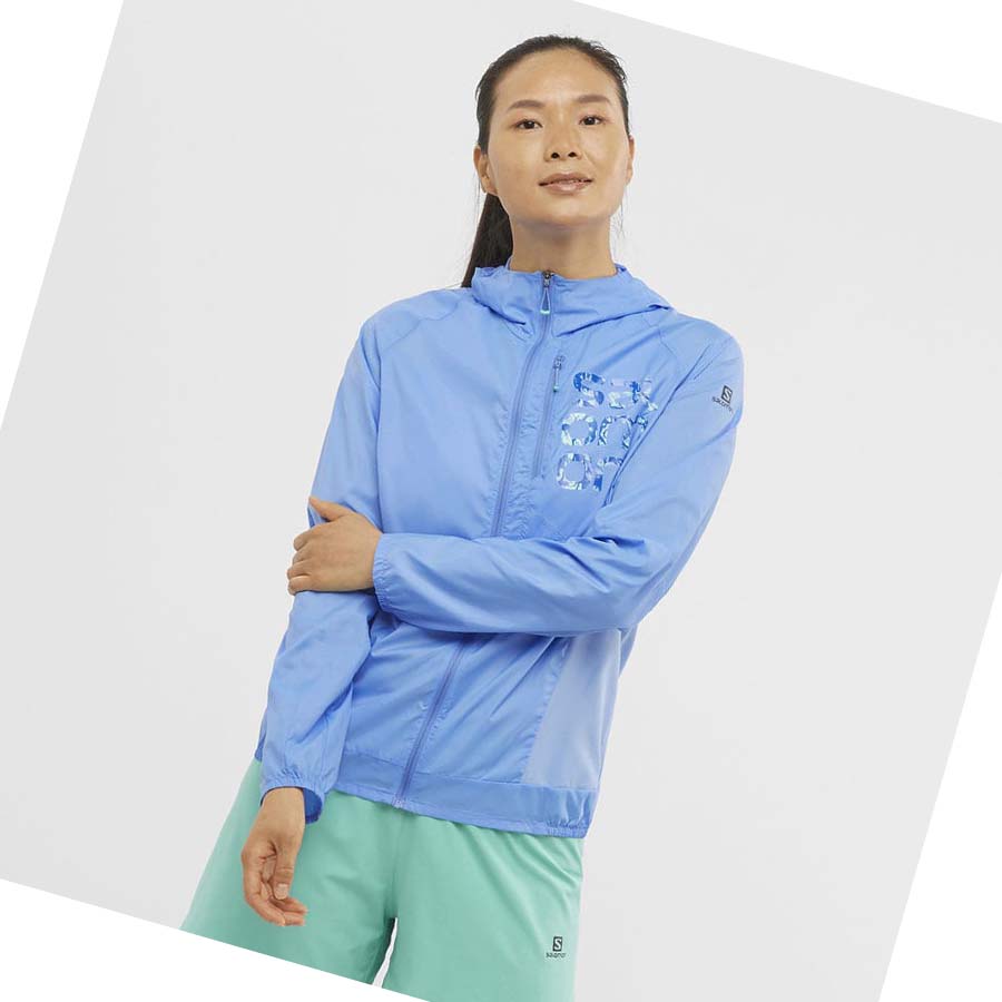 Chaquetas Salomon BONATTI CROSS WIND WINDBREAKERS Mujer Azules | MX 2463JPQ